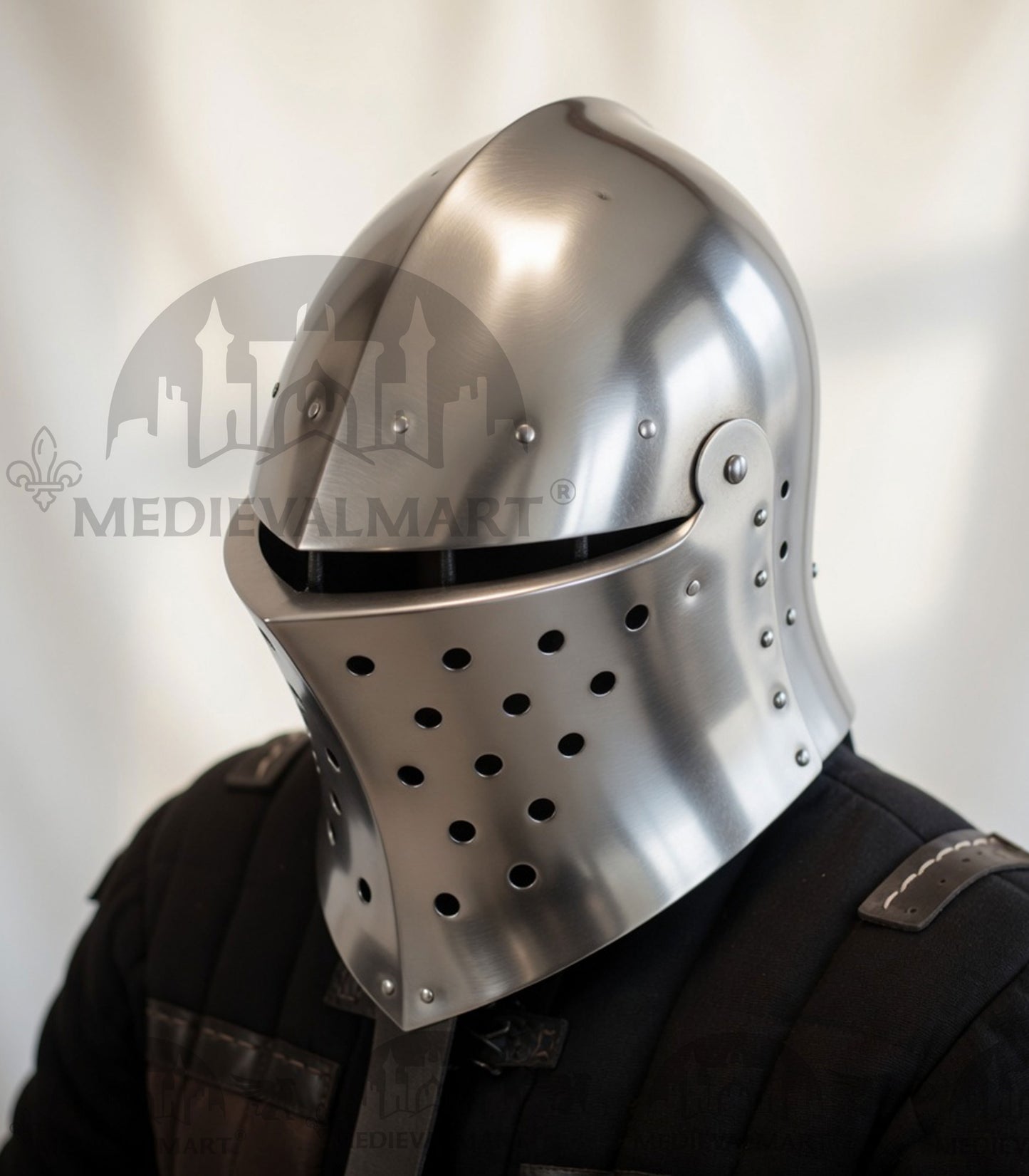 MEDIEVALMART 14th-Century Gothic European knight Modern Fighting Samson Helmet for IMCF