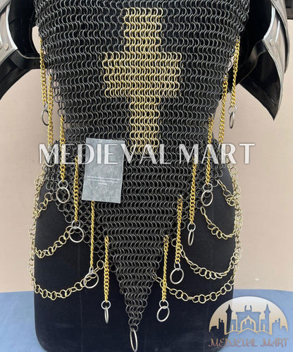 MEDIEVALMART (Isolara Dragonplate) Women’s Armor W/H Black (Dragonfang) Jesus Chainmail