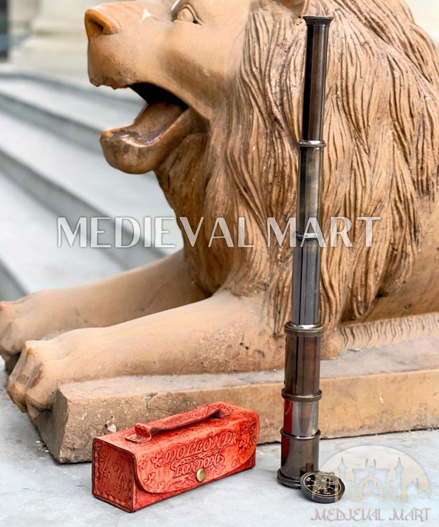 MEDIEVALMART Personalized Brass Spyglass Telescope Sailors & Maritime Collectors Nautical Decor