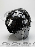 MEDIEVALMART Medieval Historical Scaled Skull Cap Helmet, Polish Black Polished Helmet / Best for Reenactment