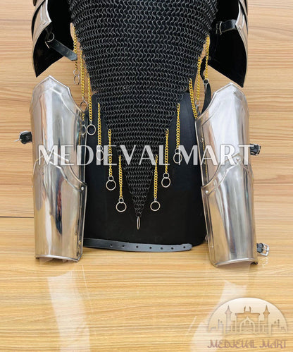 MEDIEVALMART (Isolara Dragonplate) Women’s Armor W/H  Black (DragonFang) Chainmail + Arms Armor