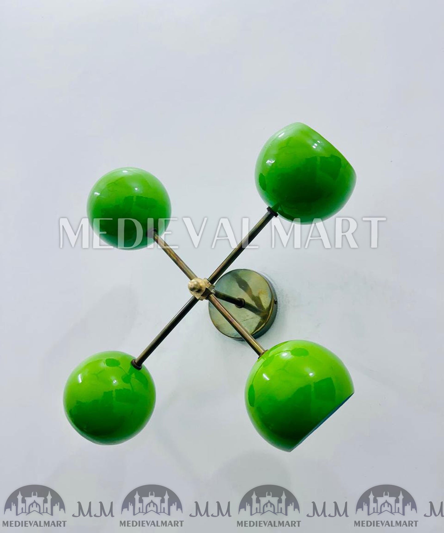 MEDIEVALMART Antique Brass 4-Light Chandelier: Swing Arm Wall Sconce