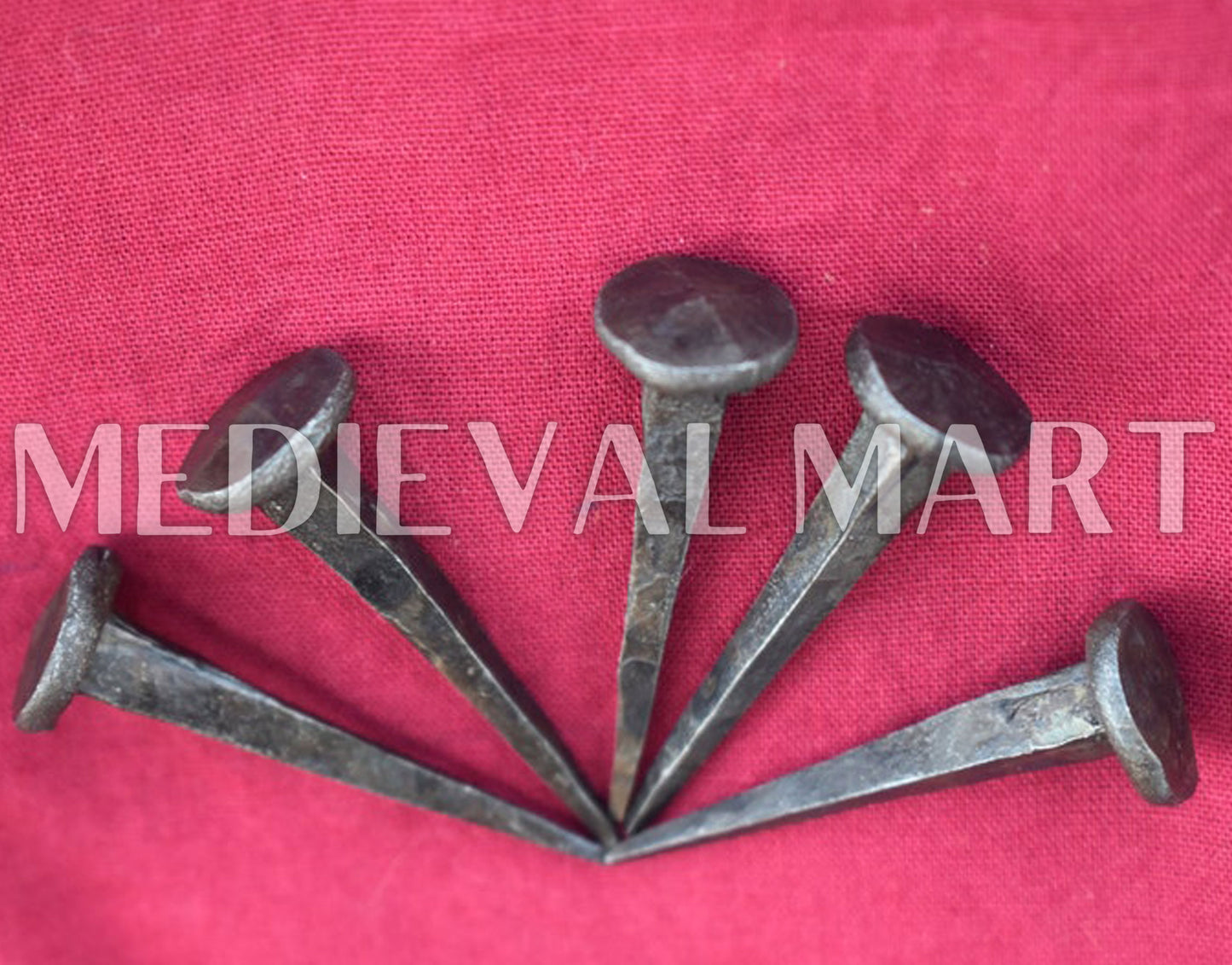 MEDIEVALMART Hand Forged Medieval iron Nail Set Of 5.