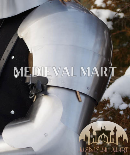 MEDIEVALMART Medieval knight full Set of Buhurt Combat Player Armor Suit W/H Titanium Brigandine or Axe  ~ Harden Steel Costume for LARP; HMB; IMCF