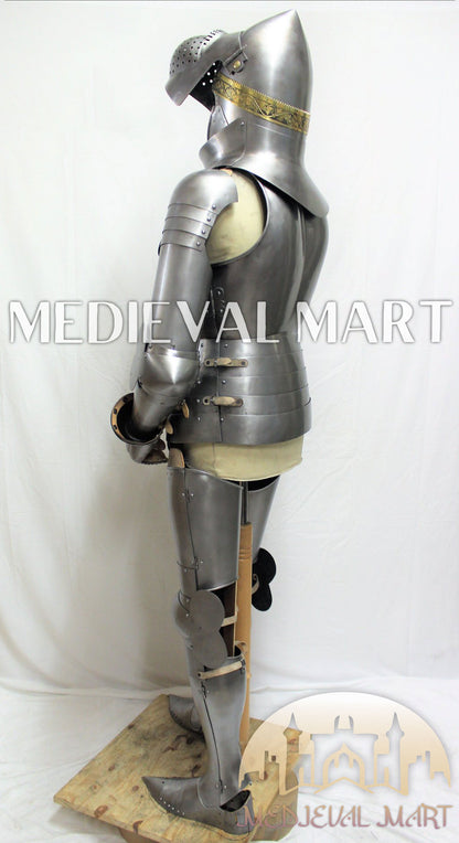 MEDIEVALMART Historical Mild Steel Ancient Rom Soldier Full Armor Costume W/H Bacinet Helmet