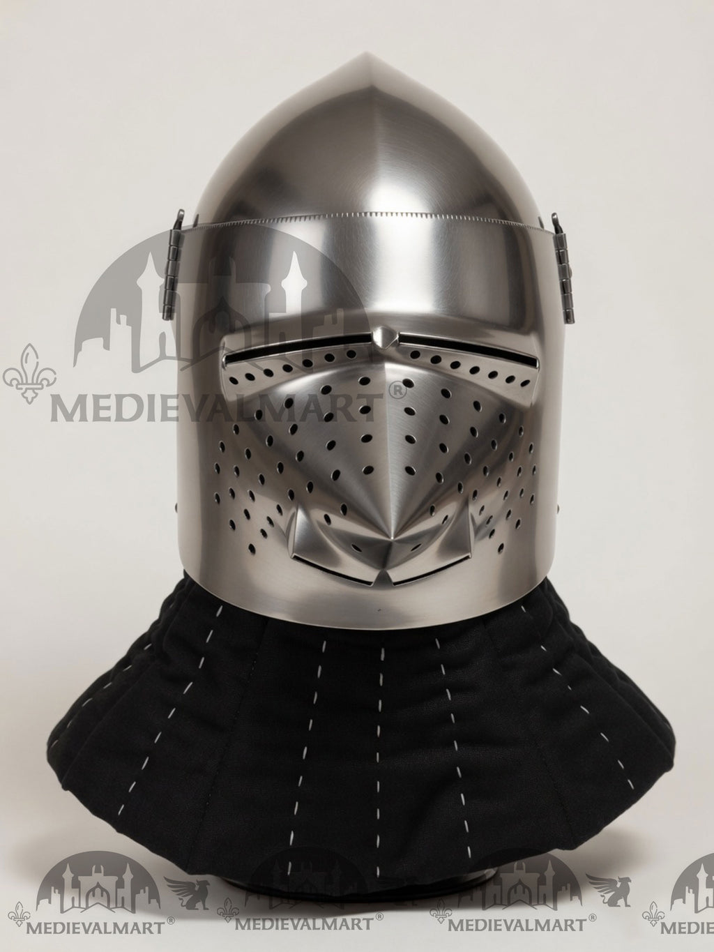 MEDIEVALMART Medieval Pig-Face Bascinet Helmet / Medieval Milan hound skull Bascinet helmet / Reenactment Helmet