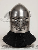 MEDIEVALMART Medieval Pig-Face Bascinet Helmet / Medieval Milan hound skull Bascinet helmet / Reenactment Helmet
