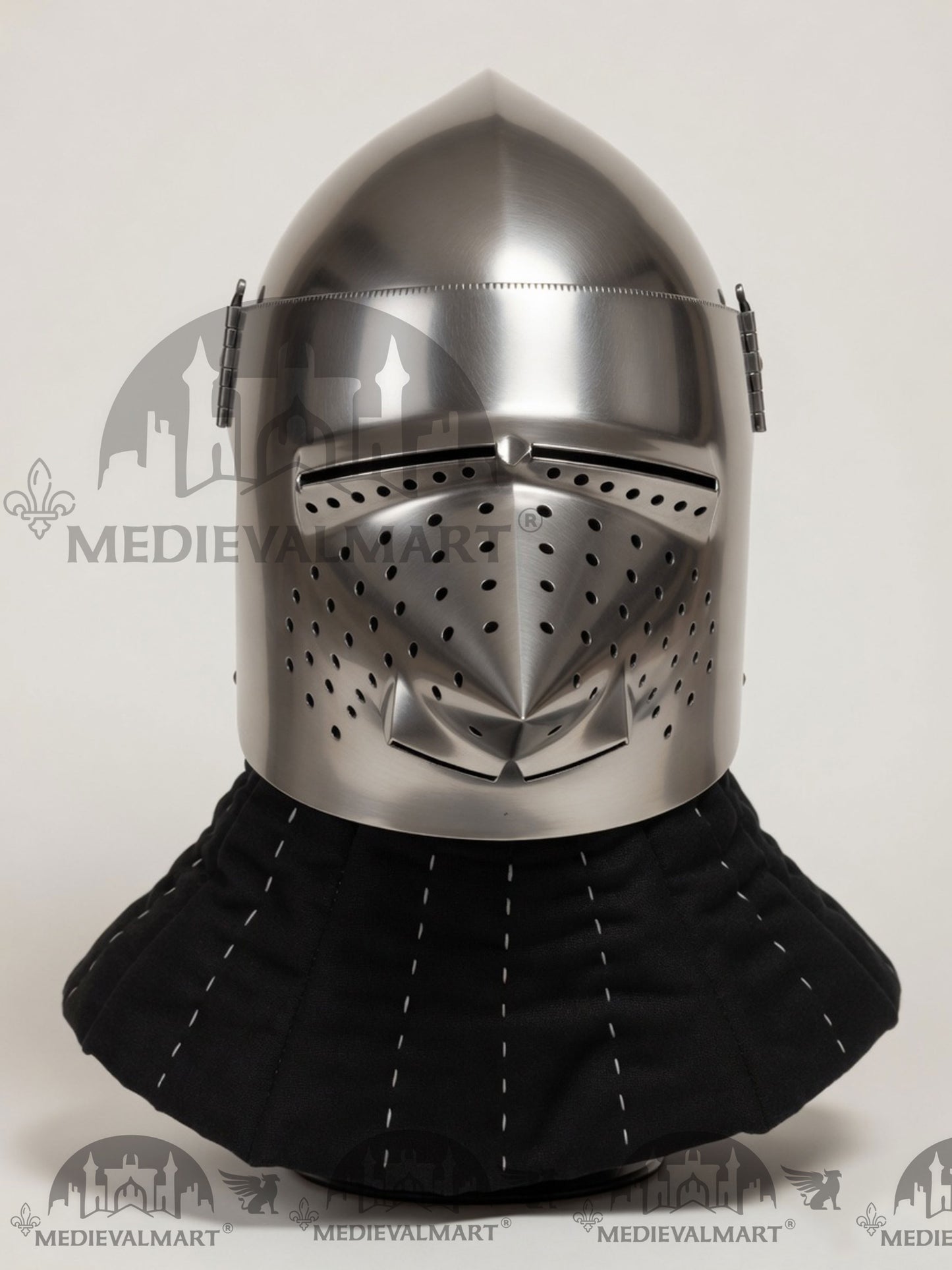 MEDIEVALMART Medieval Pig-Face Bascinet Helmet / Medieval Milan hound skull Bascinet helmet / Reenactment Helmet