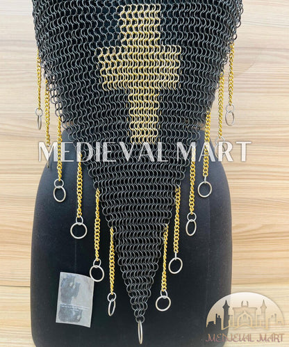 MEDIEVALMART Women’s Black (Dragonfang) Jesus Chainmail Armor W/H Skirt