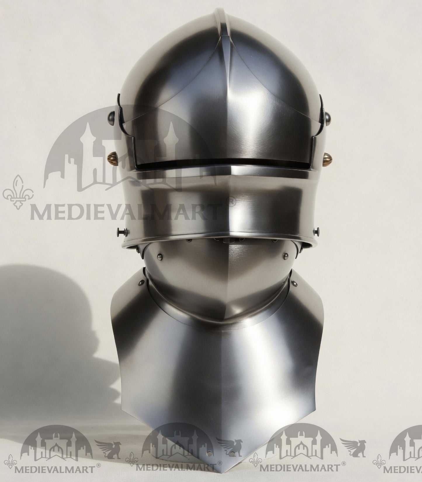 MEDIEVALMART Hungary Mid Century Medieval Gothic Celata War Helmet With Neck Armor