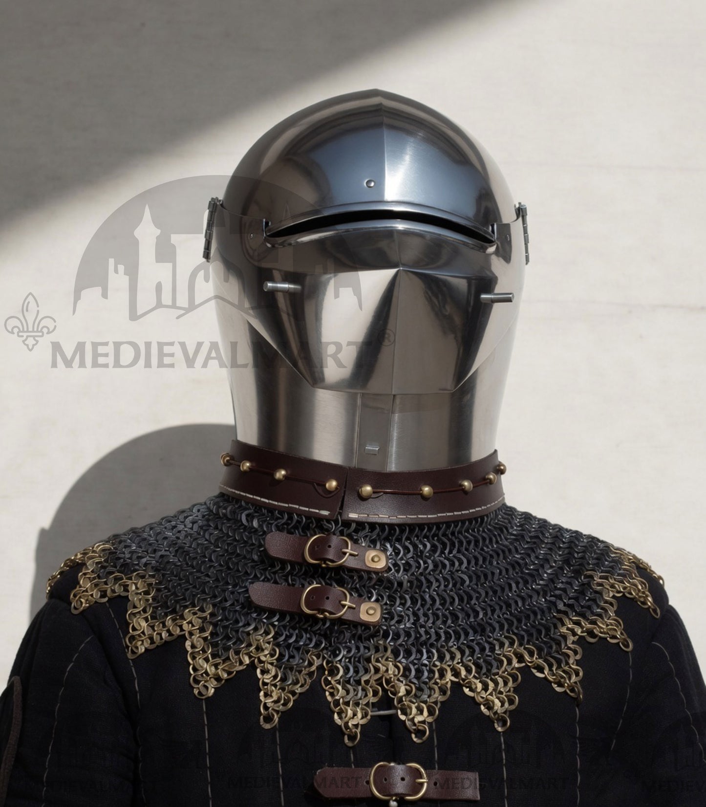 MEDIEVALMART XV Century Italian King Guard Houndskull Combat Bascinet Helmet