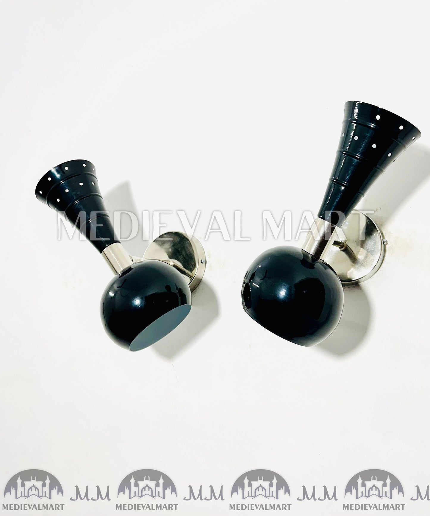 MEDIEVALMART Mid Century Modern Brass Diabolo Wall Sconce - Italian Style