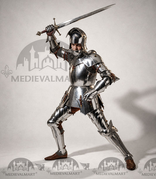MEDIEVALMART 15th Century Gothic Full Plate Armor | Medieval Knight Suit For Reenactment & Cosplay
