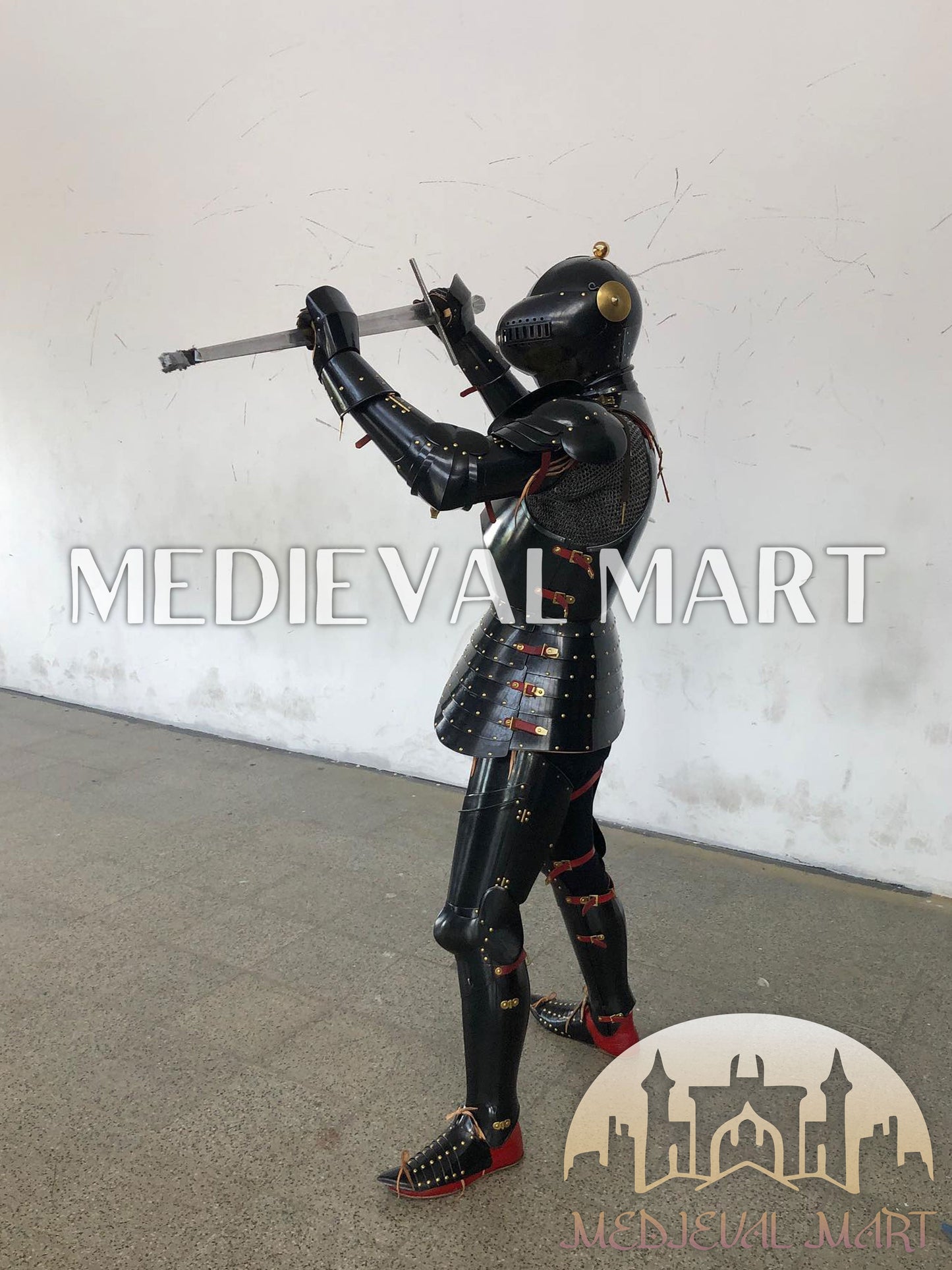 MEDIEVALMART Medieval Knight Katernbrust Full Body Armor Set W/H Sword