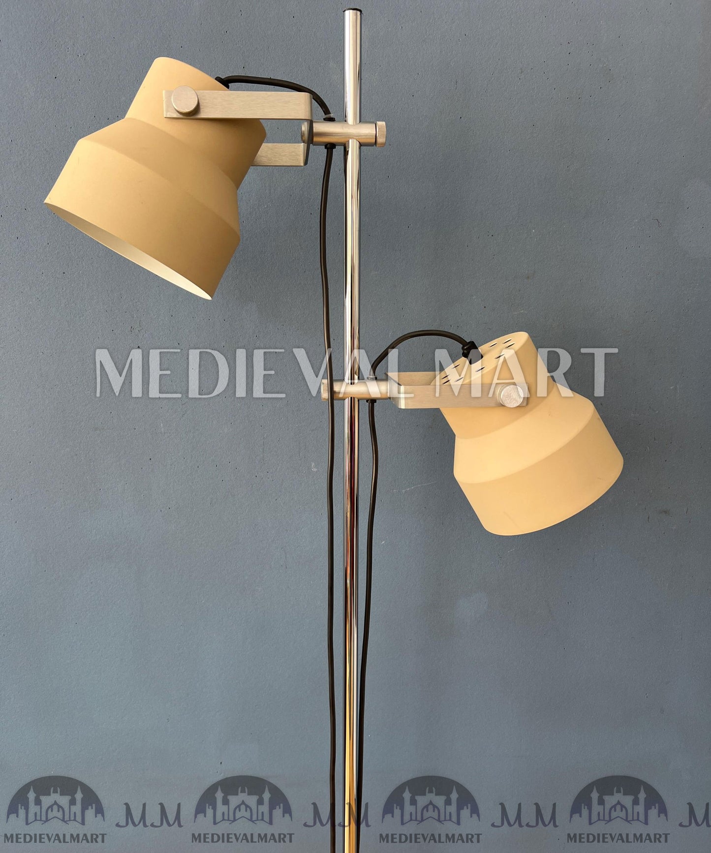 MEDIEVALMART Mid Century Italian Beige Dijkstra Space Age Floor Lamp