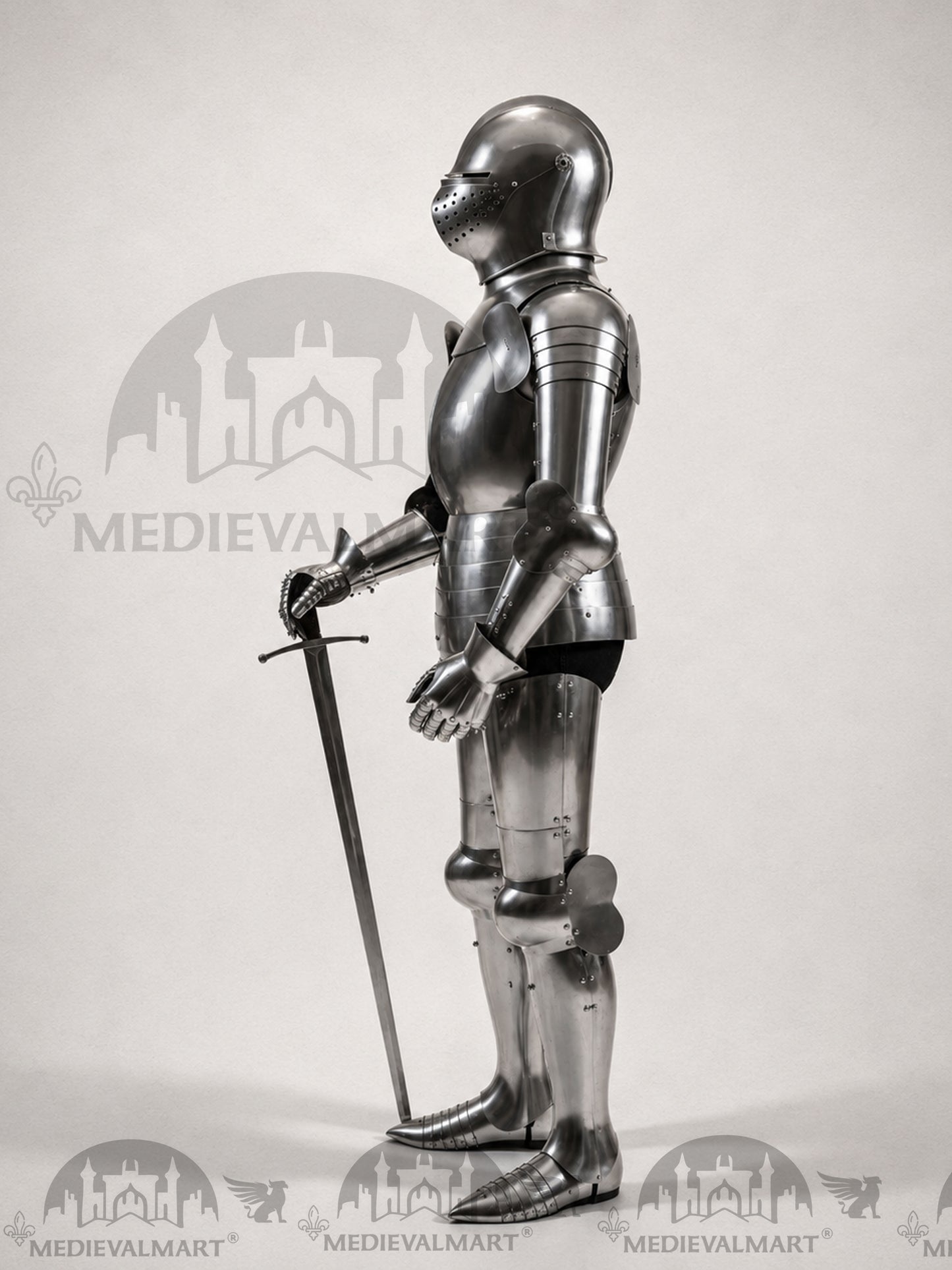 MEDIEVALMART Historical Mild Steel Ancient Rom Soldier Full Armor Costume W/H Bacinet Helmet