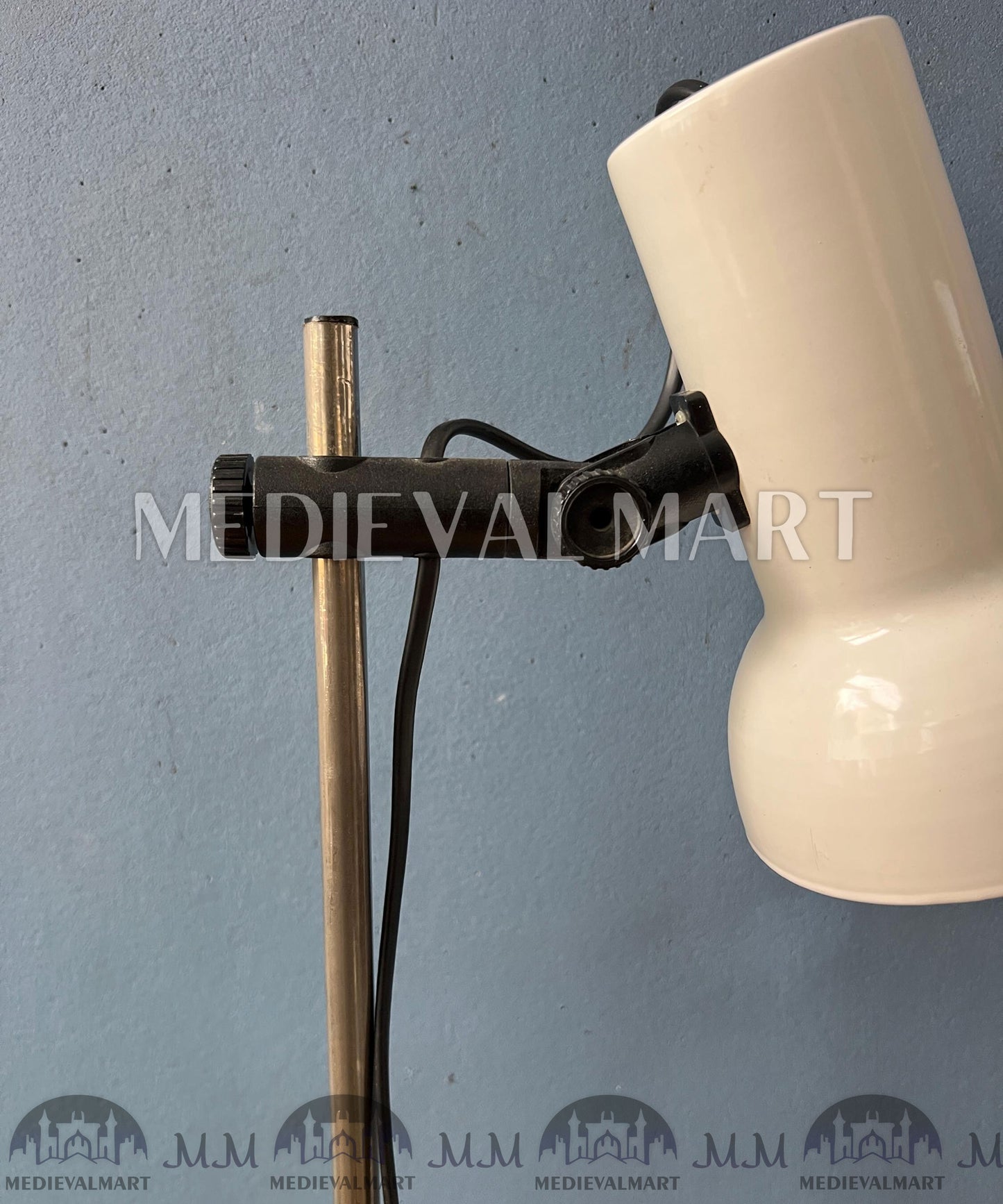 MEDIEVALMART Vintage Italian Small White Mid Century Floor Lamp