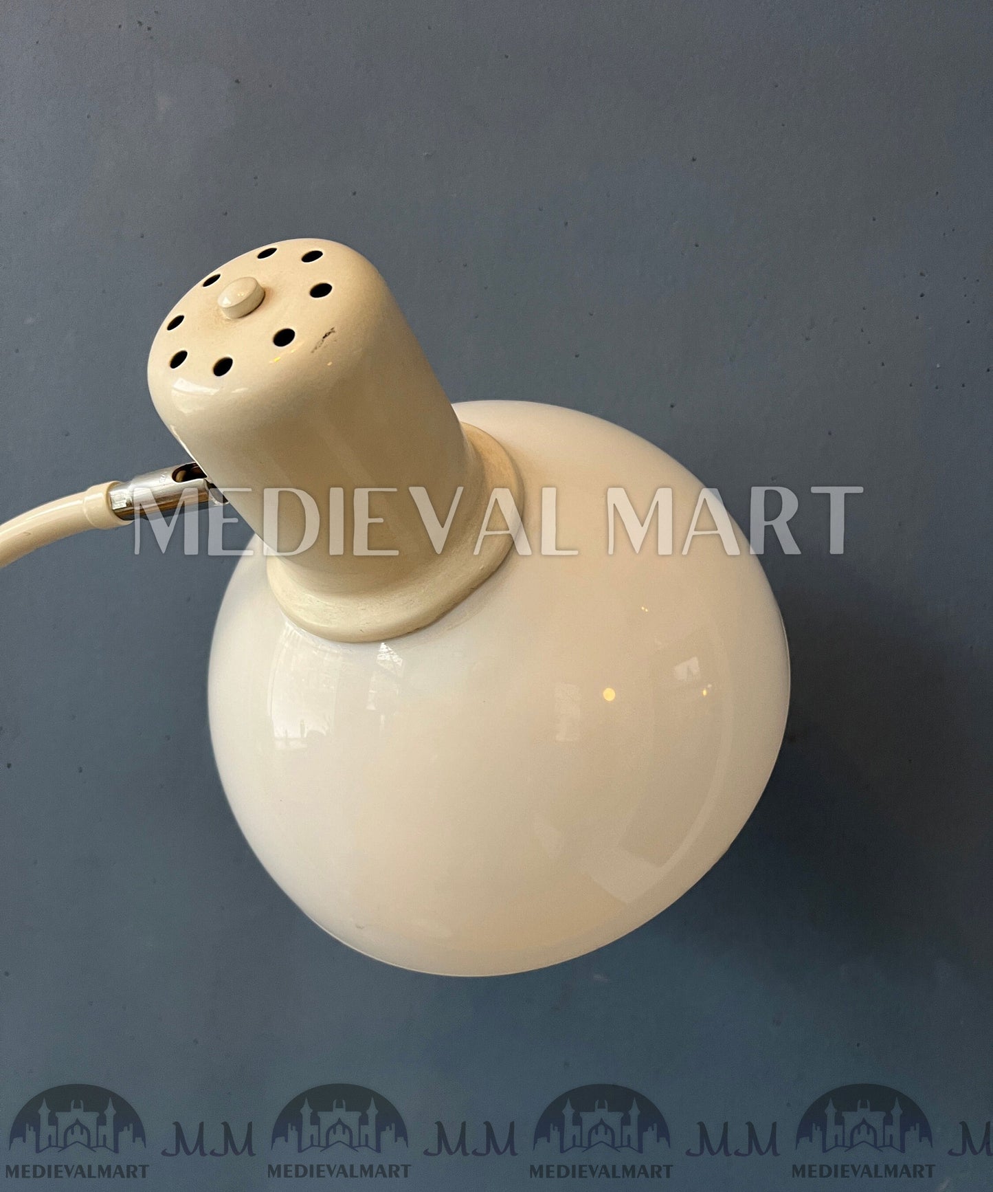 MEDIEVALMART Vintage Beige Mid Century Floor Lamp with Plexiglass Shade