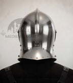 MEDIEVALMART Gothic Armet Helmet – Medieval Full Face Steel Helmet for LARP & Reenactment