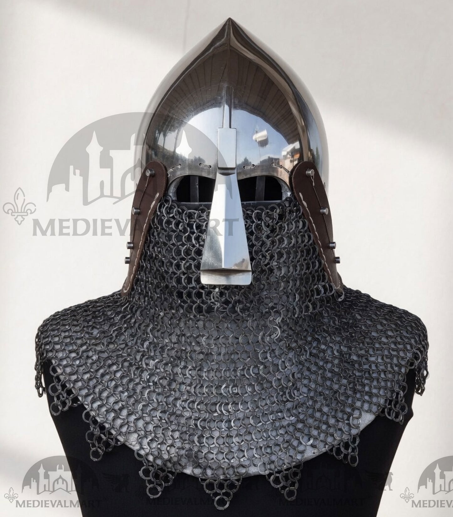 MEDIEVALMART IX Century European Nasal Bascinet Helmet for HMB; SCA; Buhurt