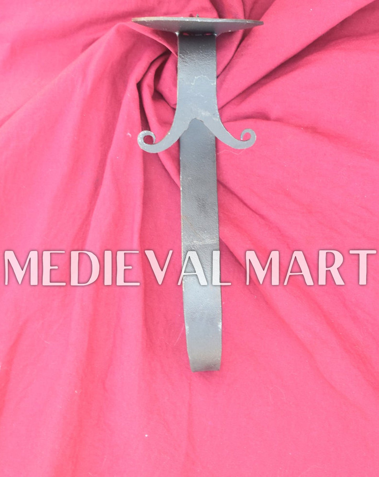 MEDIEVALMART Hand Forged Medieval Iron Candle Stand For Wall Hanging