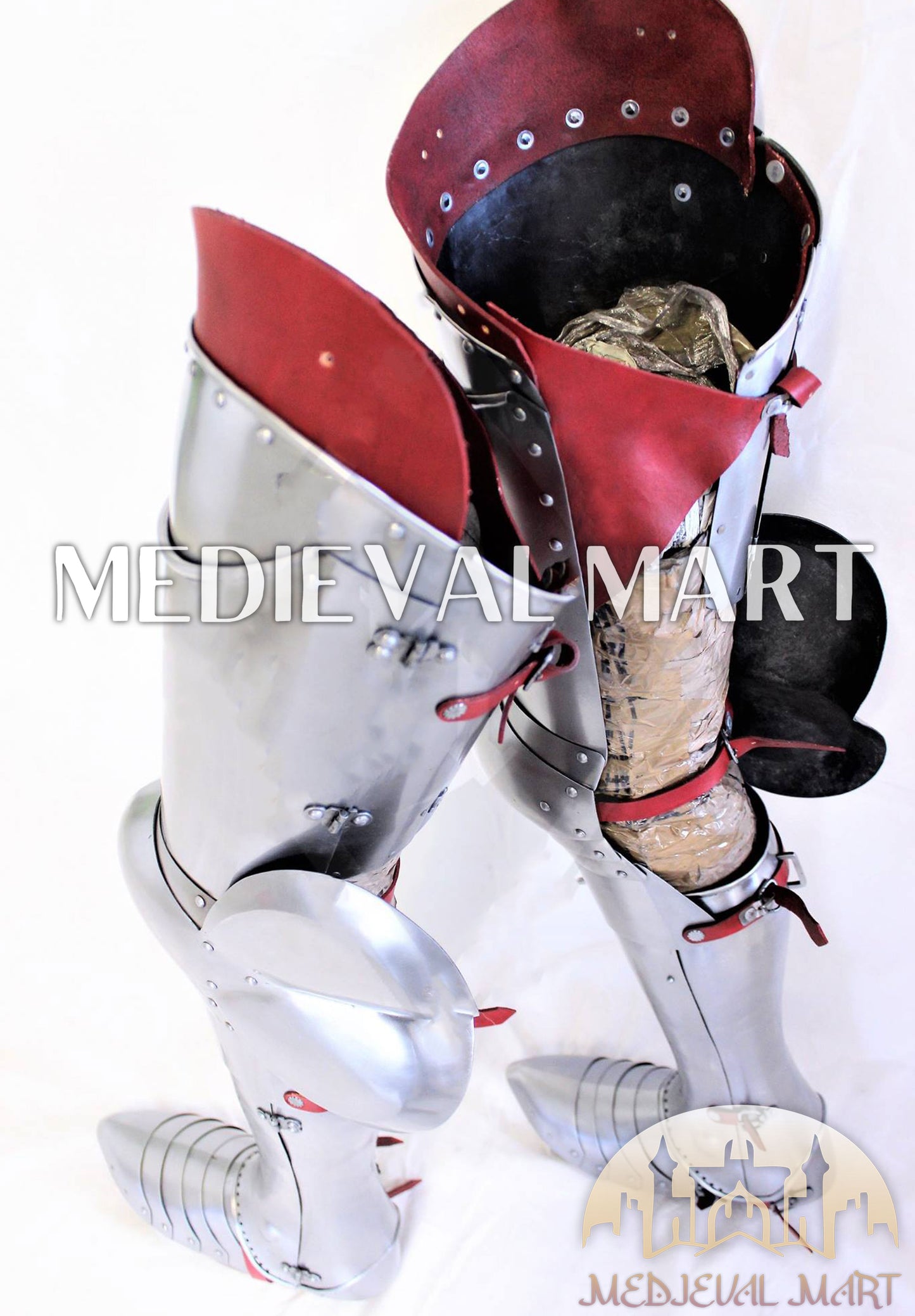 MEDIEVALMART Medieval Knight Full Legs Armor "Buff Polish"