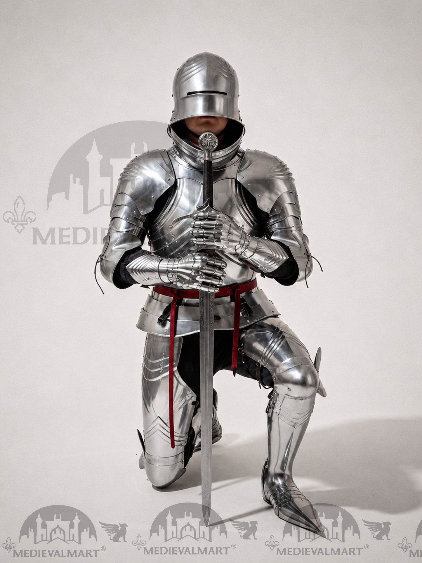 MEDIEVALMART Medieval 15th century Germans knight warrior full body complete metal armour costume with Sword