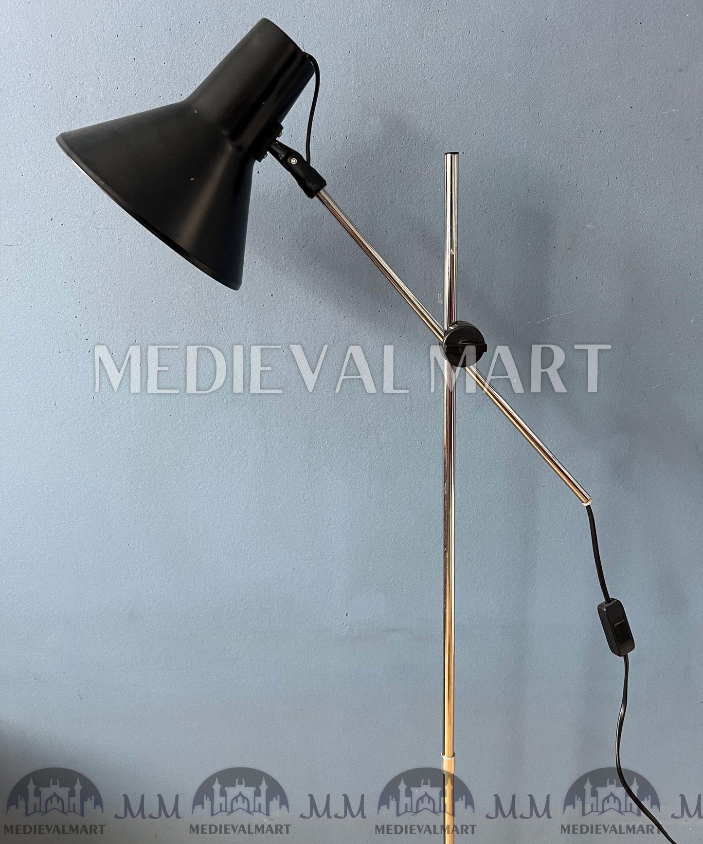 MEDIEVALMART Vintage Adjustable Black Floor Lamp in Style of Hoogervorst