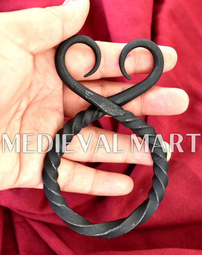 MEDIEVALMART Medieval Hand Forged Iron Troll Cross Belt Buckle