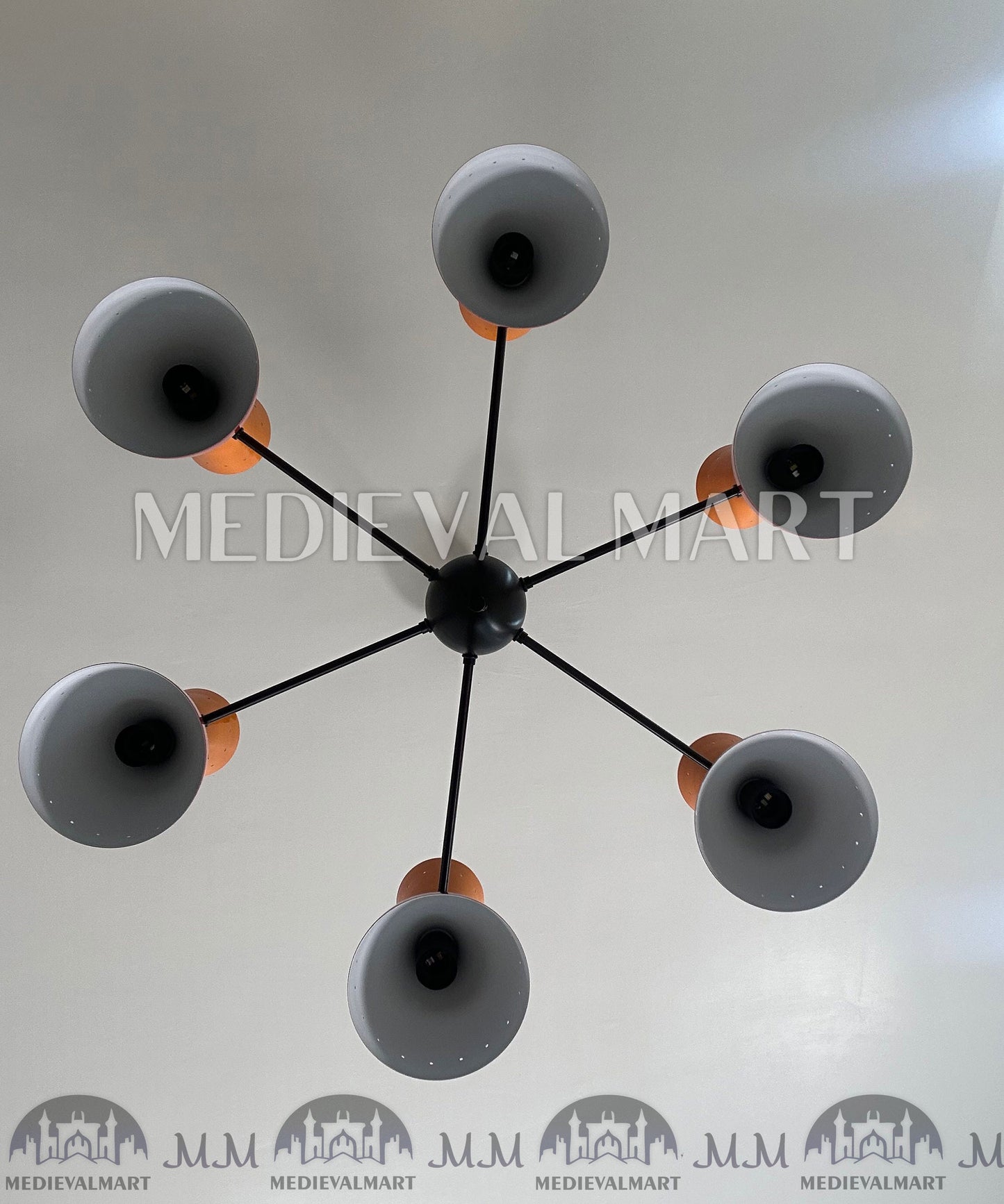 MEDIEVALMART Modern Handcrafted Brass Sputnik Chandelier Mid Century Modern Light Fixture