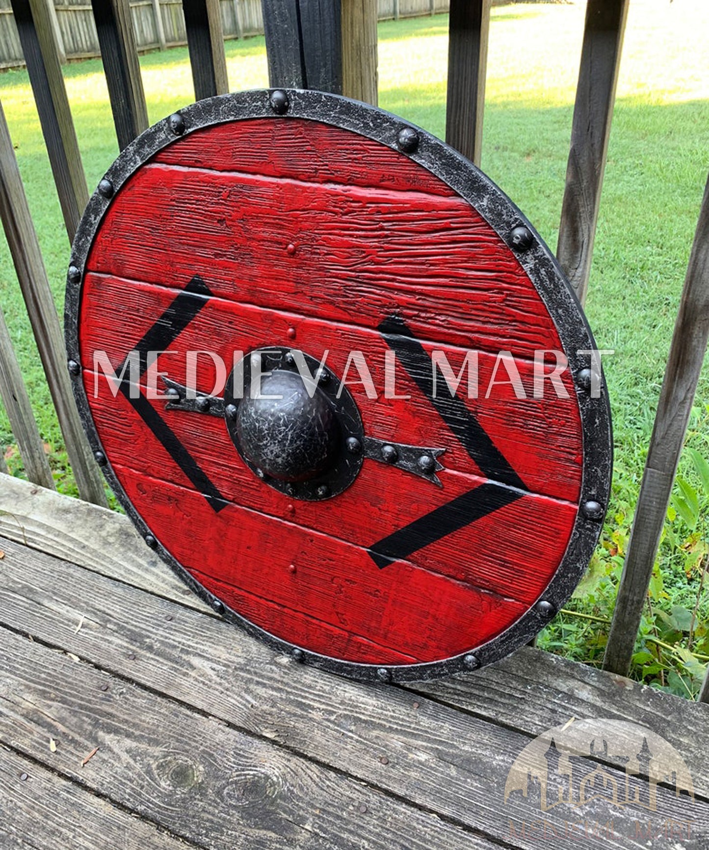 MEDIEVALMART Iconic Viking's Bjorn Ironside Warrior  Battle’s Viking Wooden Shield | Gifts For Dad