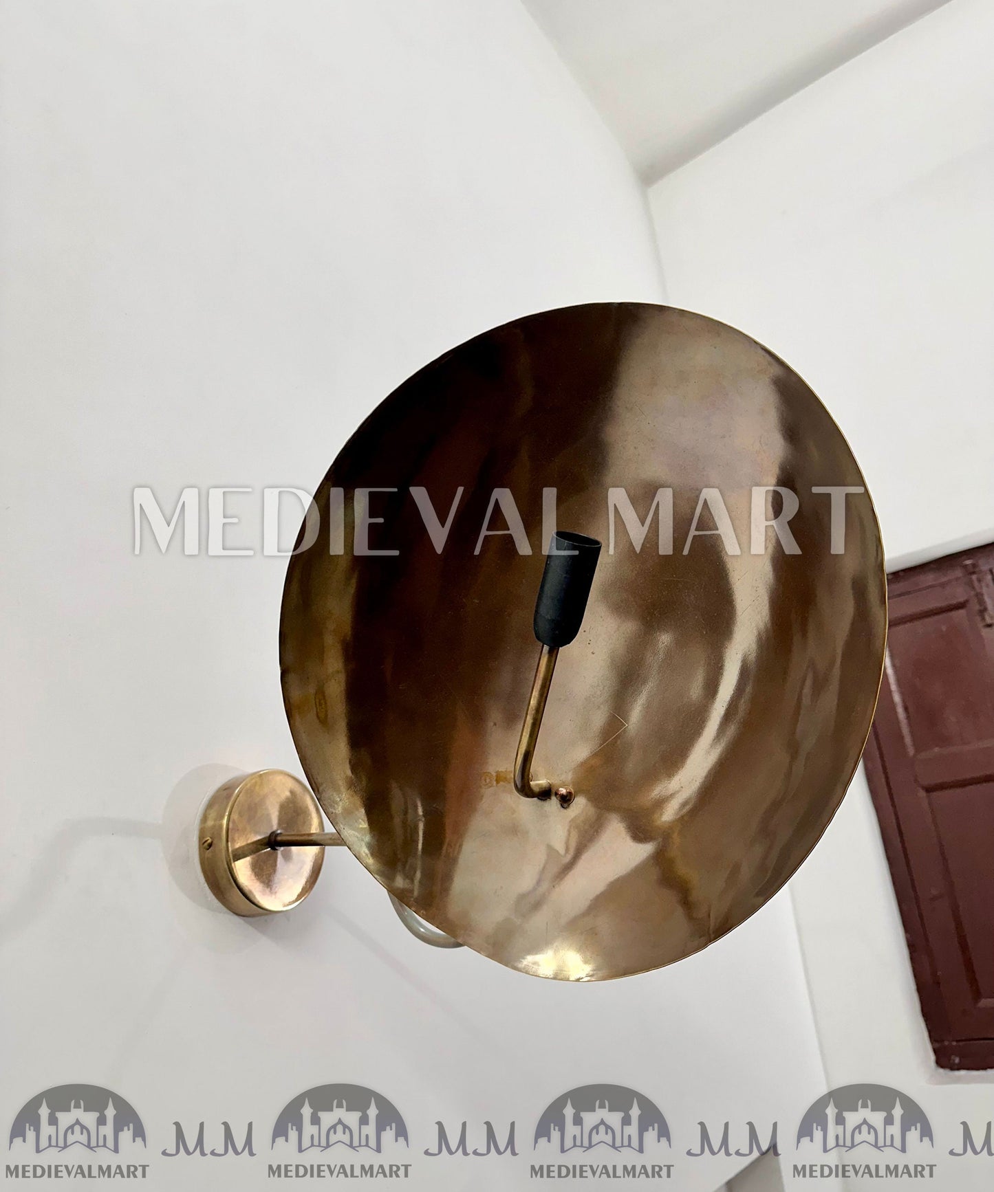 MEDIEVALMART Vintage Brass Beetle Sconce: Mid Century Modern Wall Light Fixture