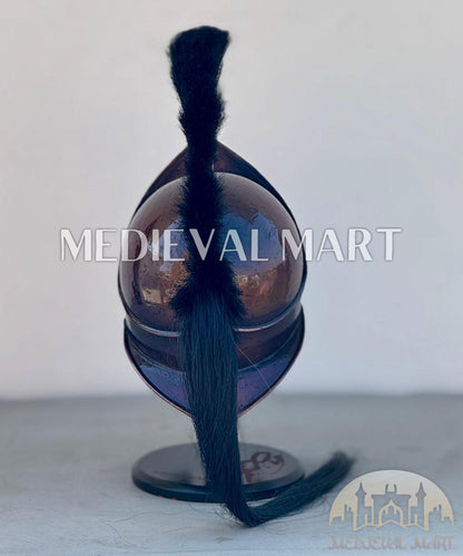 MEDIEVALMART "300" Movie King of Spartan Leonidas After Battle Helmet W/H Free Stand | 300 Props