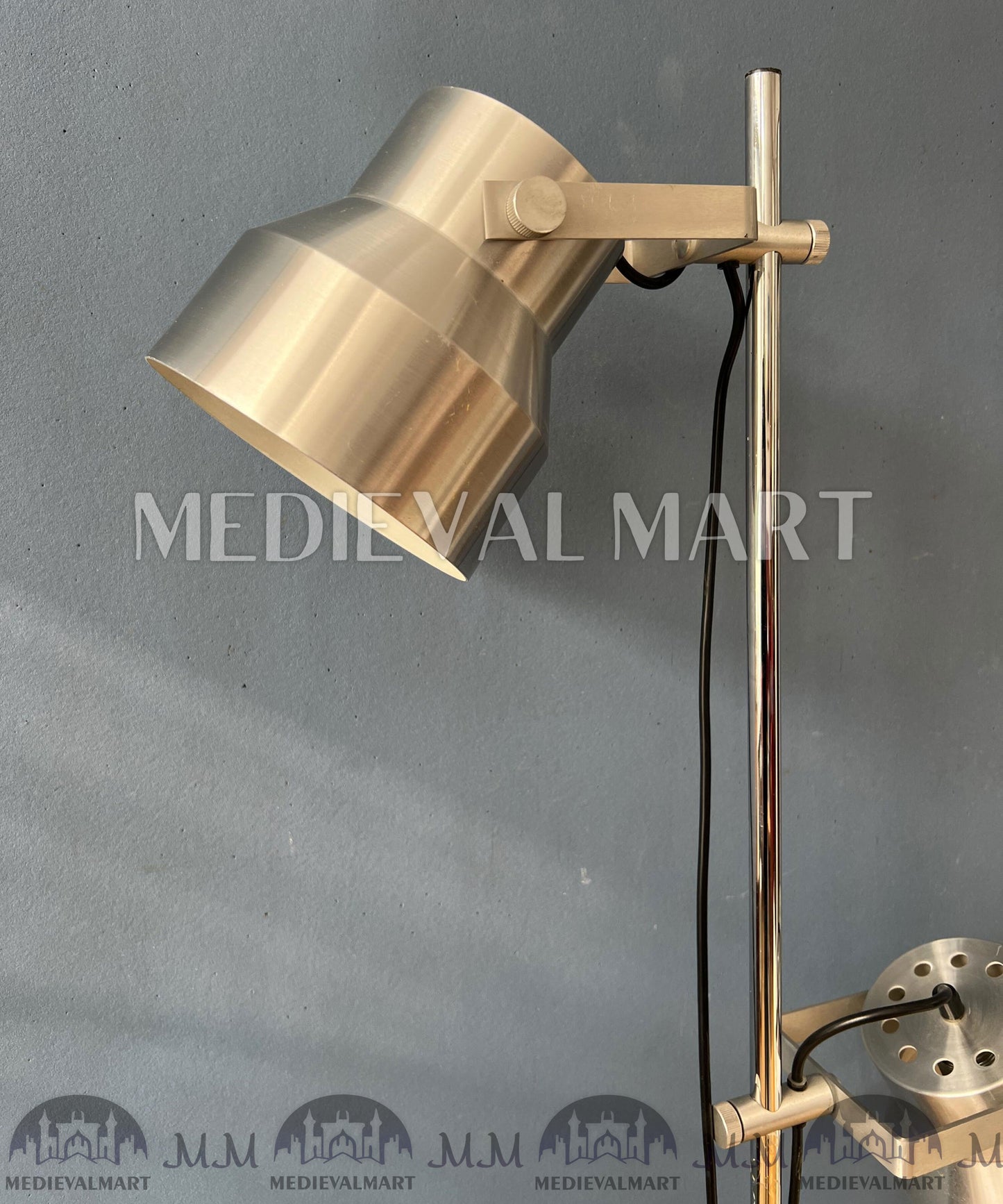MEDIEVALMART Vintage Mid Century Silver Dijkstra Space Age Floor Lamp