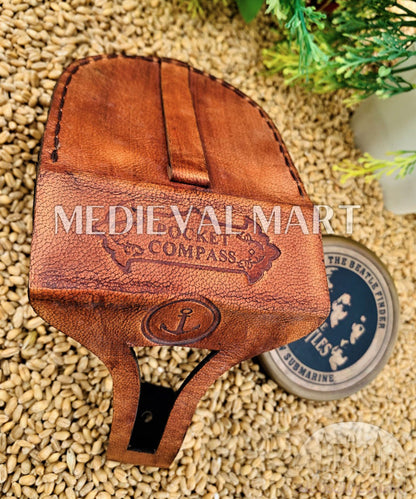 MEDIEVALMART Nautical Vintage The Beatles Custom Working Compass Antique Finish W/H Leather Case | Gift For Mom & Dad
