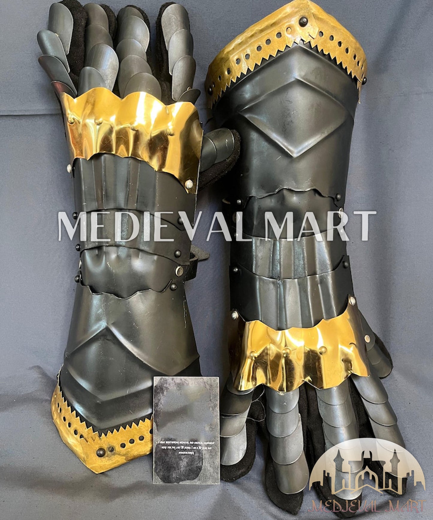MEDIEVALMART LOTR Medieval Dark Wolf Fantasy Witcher Gauntlet - Cosplay Gloves Armor