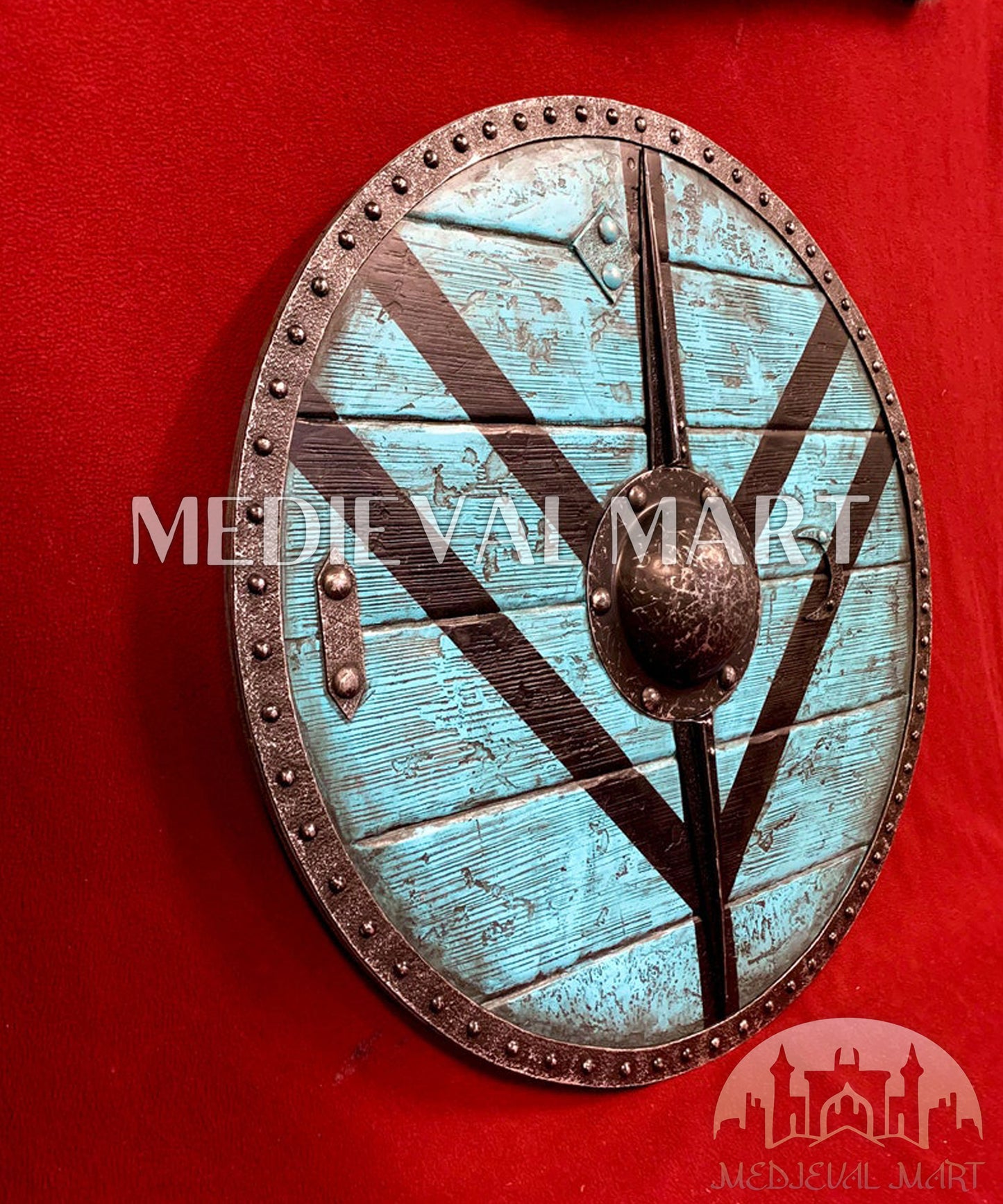 MEDIEVALMART Legendary Viking's Lagertha “Saxo Grammaticus” Battleworn Iconic Viking Wooden Shield | Gifts For Dad