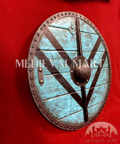 MEDIEVALMART Legendary Viking's Lagertha “Saxo Grammaticus” Battleworn Iconic Viking Wooden Shield | Gifts For Dad