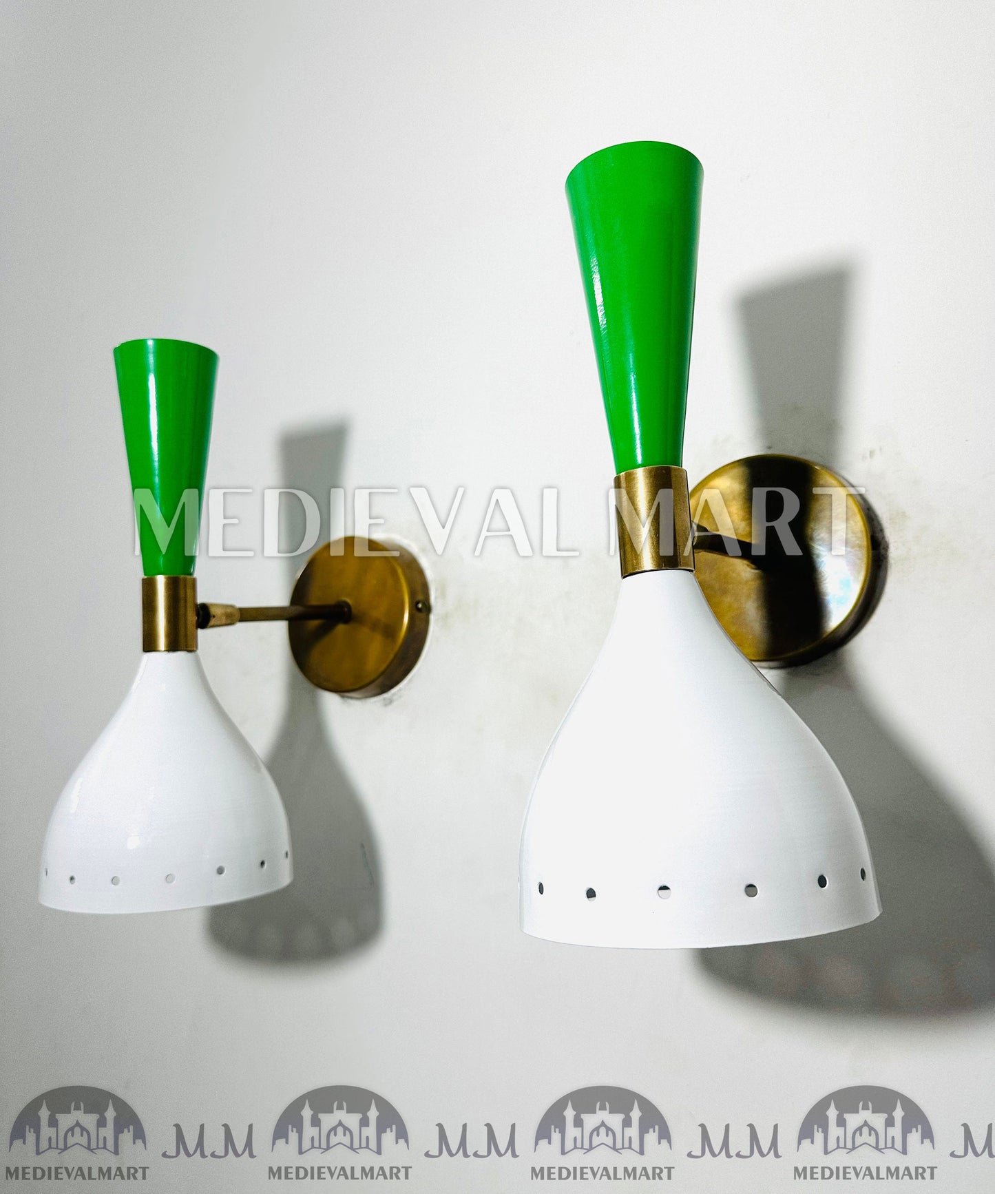 MEDIEVALMART Handmade Brass Wall Sconce Pair Italian Diabolo Wall Sconce Light Fixture