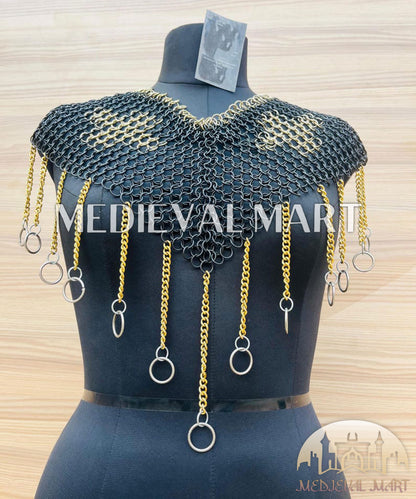 MEDIEVALMART Women’s Black (Sable Knight) Chainmail Armor W/o Skirt