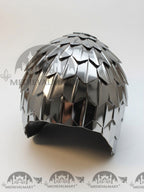 MEDIEVALMART Medieval Historical Scaled Skull Cap Helmet, Shiny Silver Polished Helmet / Best for Reenactment