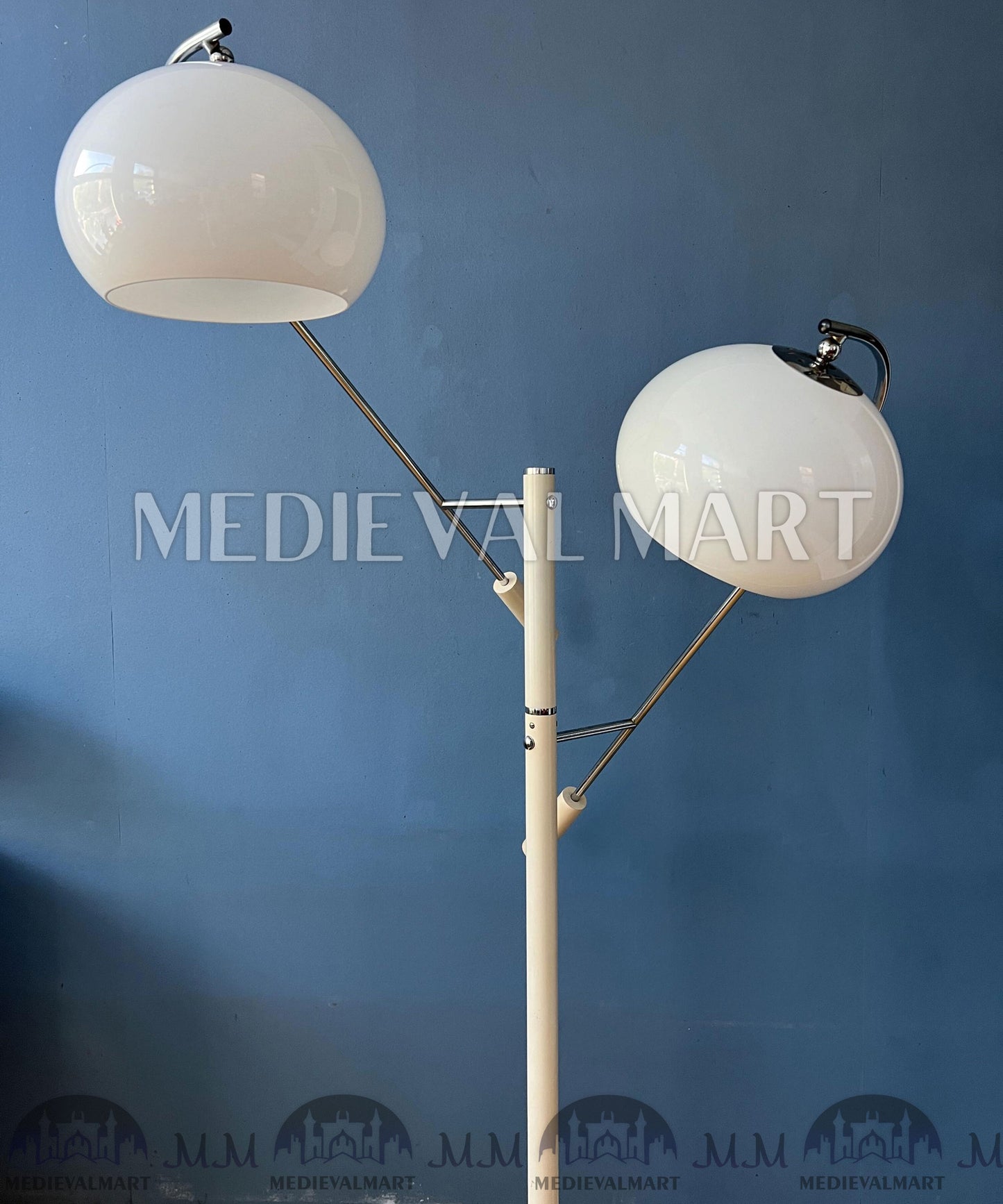 MEDIEVALMART White Dijkstra Mushroom Swing Arm Space Age Floor Lamp