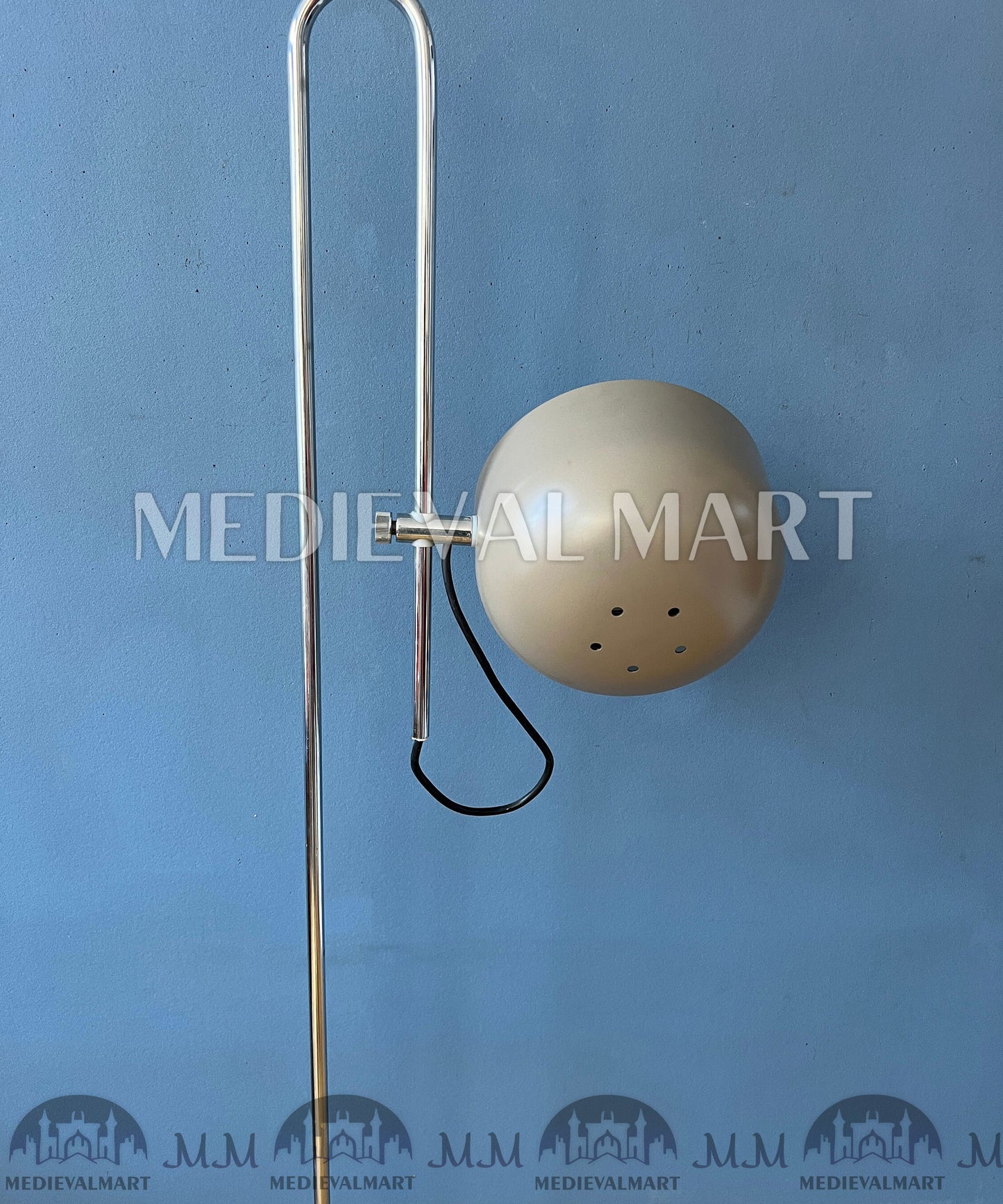MEDIEVALMART 1950s Vintage Artiforte Beige Adjustable Floor Lamp