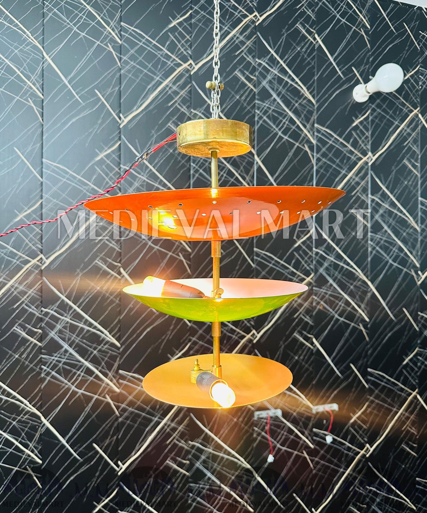 MEDIEVALMART Customized Modern Brass Pendant Light: Handcrafted Ceiling Lamp