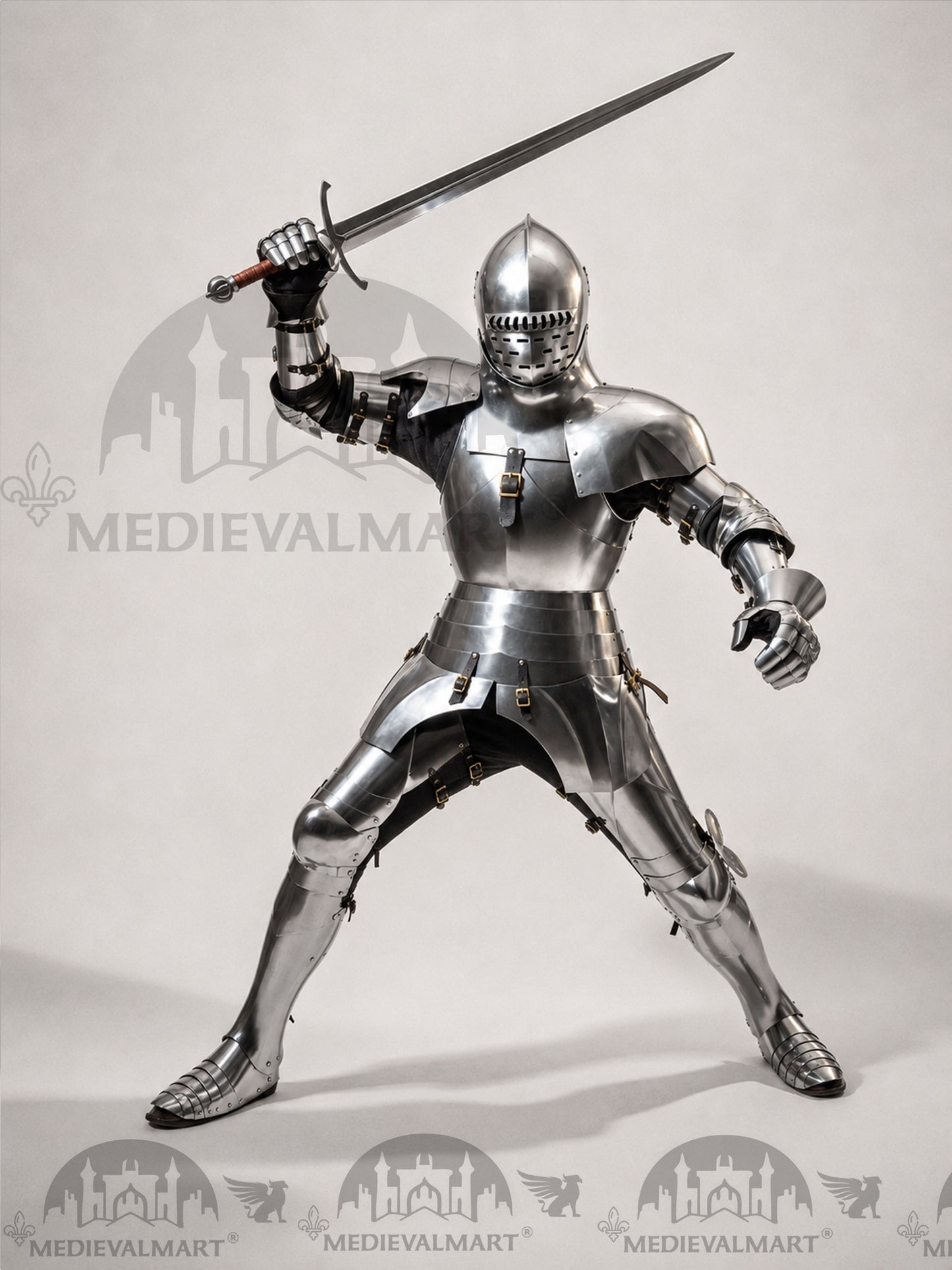 MEDIEVALMART Medieval knight Full Plate Customised English Body Armor With Viking Axe Weapon