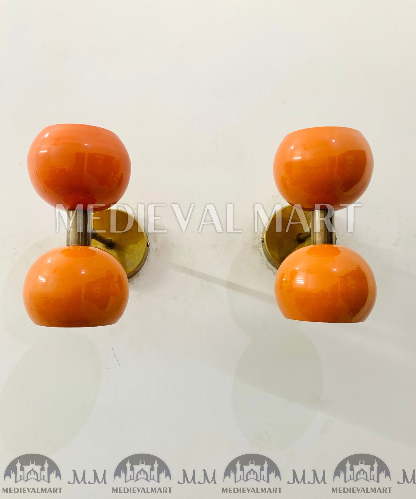 MEDIEVALMART Handmade Diabolo Wall Sconce Brass Stilnovo Style Wall Fixture Vanity Lights