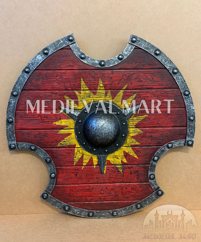 MEDIEVALMART Viking's Valhalla Valkyrie Female Warrior  Battleworn Viking Wooden Shield | Gifts For Dad