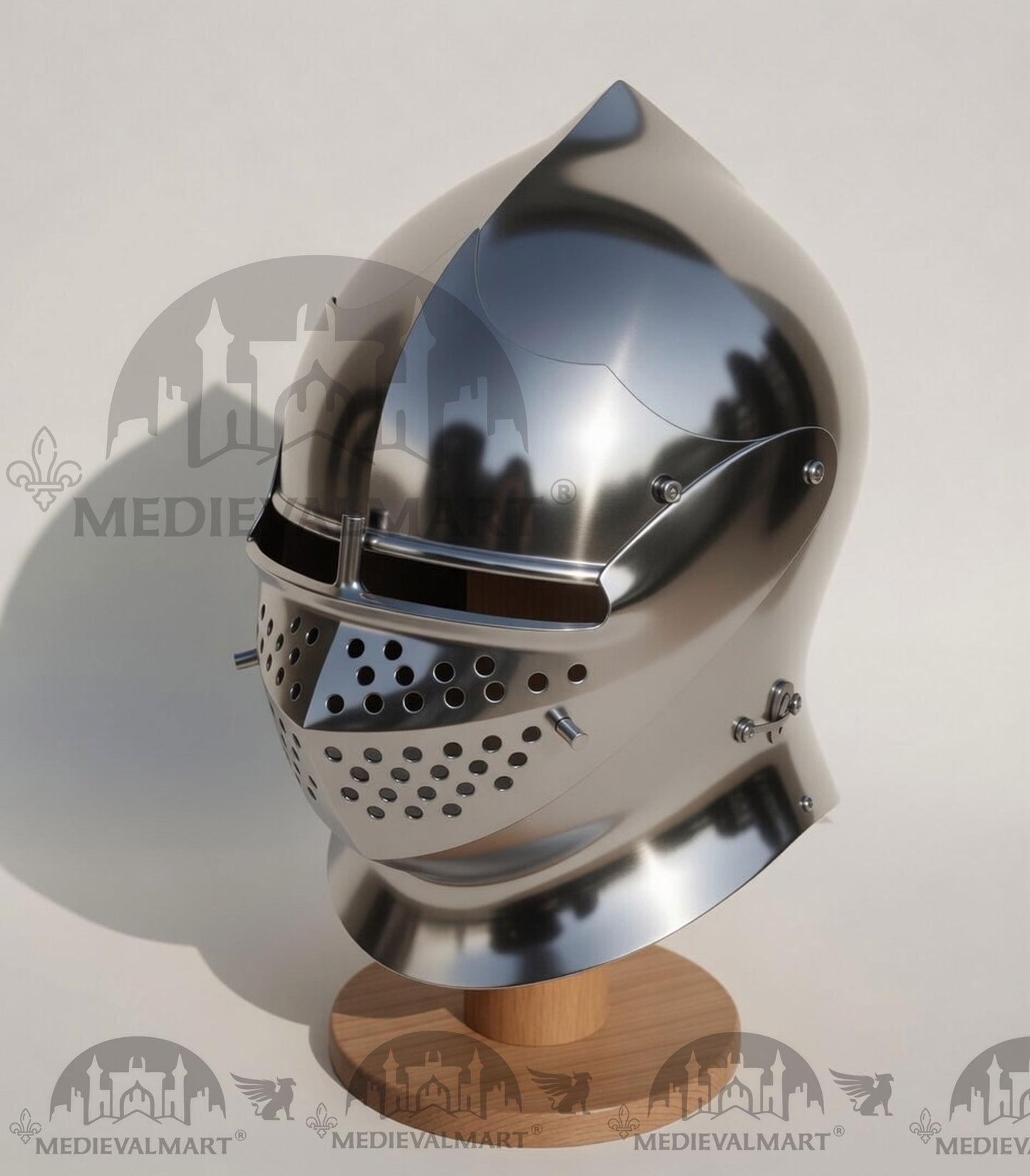 MEDIEVALMART 15th Century Medieval Steel Italian Milan Armet European Knight Celata Head Protection for Reenactment