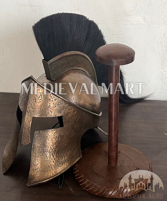 MEDIEVALMART "300" Movie Spartan King Leonidas In Battle Edition Helmet W/H Free Stand | 300 Props