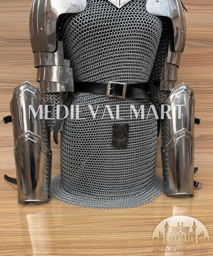 MEDIEVALMART (Solmara Knightward) Women’s Armor  W/H (Blazing Fury) Chainmail + Arms Armor